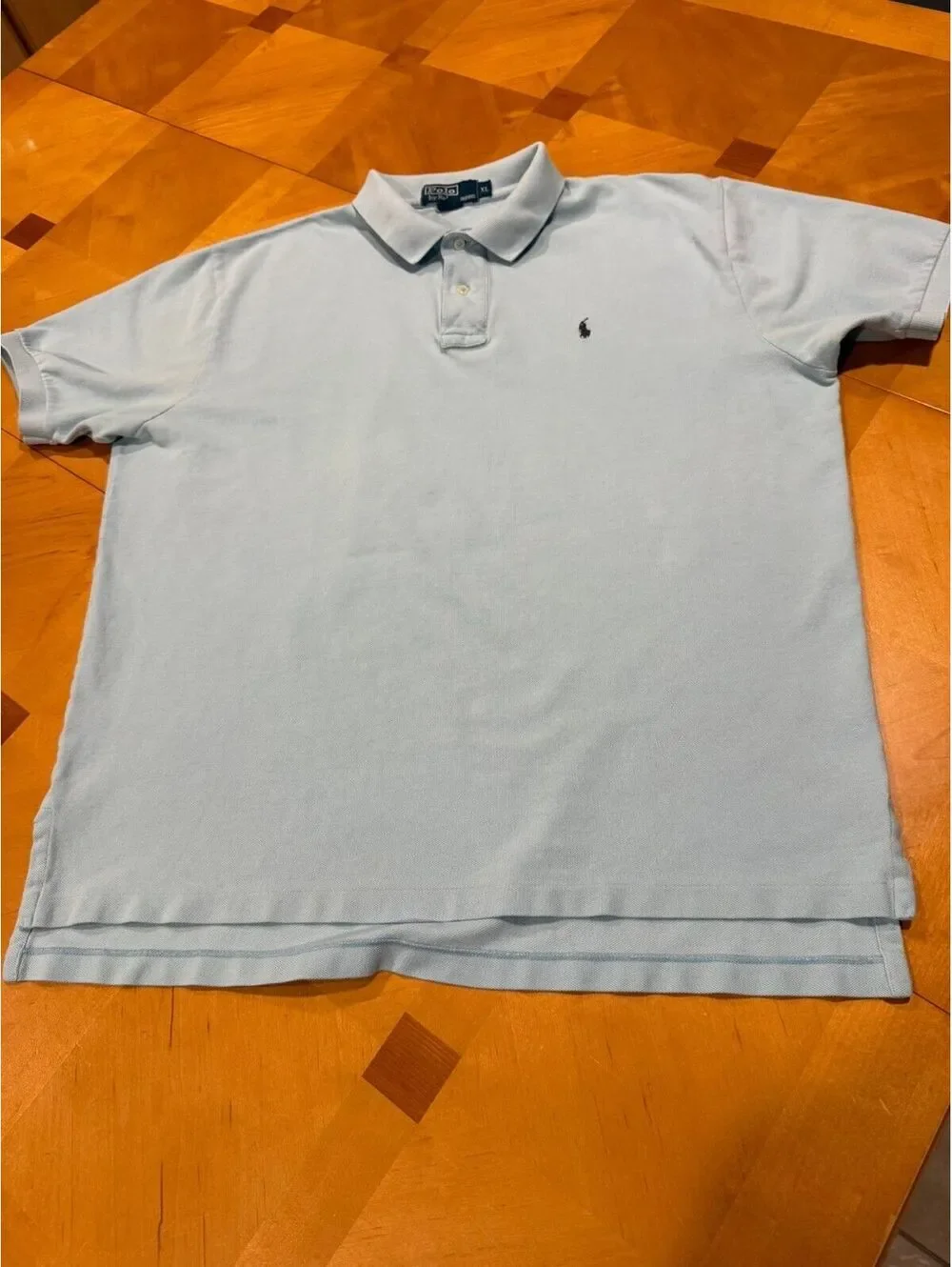 Vintage Polo Ralph Lauren Men’s XL Light Blue Cotton Polo Shirt